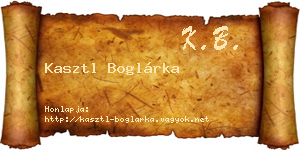 Kasztl Boglárka névjegykártya